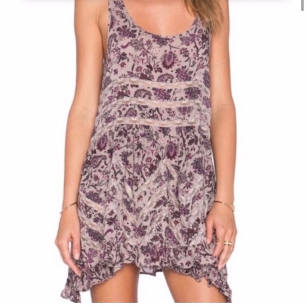 Free People Paisley Voile Lace Trapeze Slip